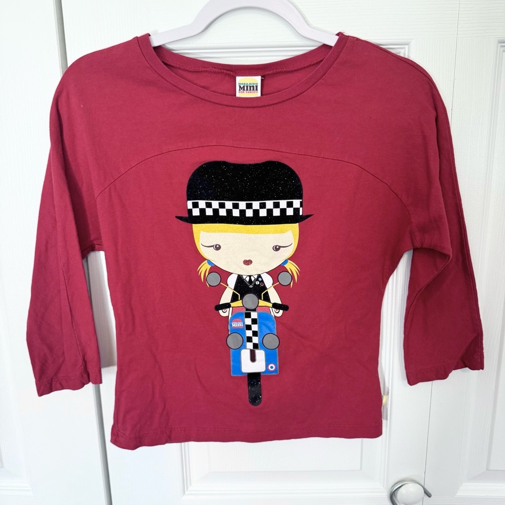 Harajuku Mini x Target Vintage Long Sleeve Tee with Moped Girl Graphic XL